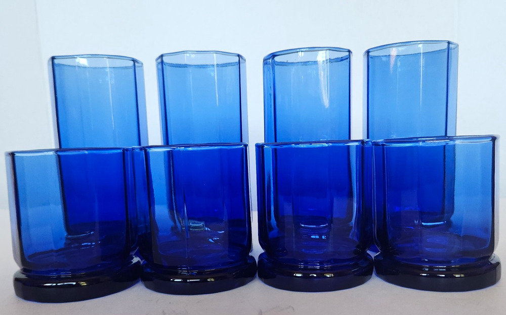Vintage Anchor Hocking "Essex" Cobalt Blue Glassware Set - 8 Pieces